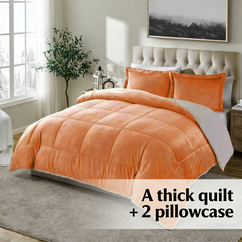 Reversible Sherpa Fleece Comforter Set in 40 Size and Color Options for Twin XL, Full, Queen or King Beds