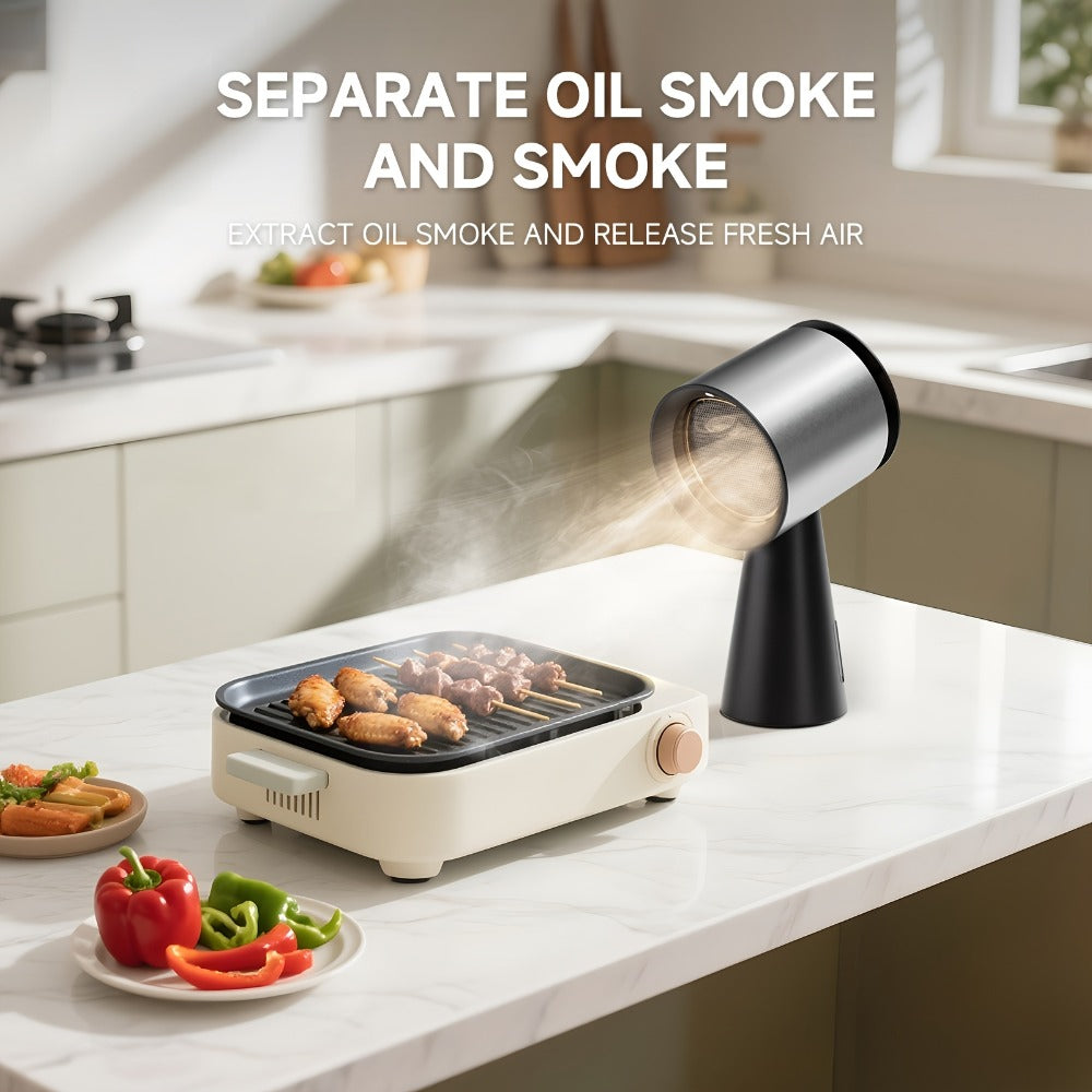 Desktop Range Hood 3-Speed Turbo Ventilation No Installation Required - AMZCHEF Portable for Home Cooking, Dining and Outdoor Meals