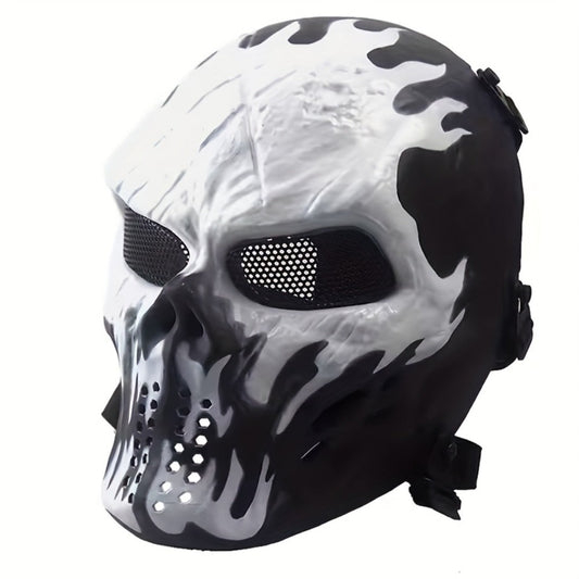 Skeleton Mask Halloween Costume Polyester Black White Camouflage Design for Adults Ages 18+