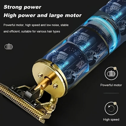 Beard Trimmer for Men USB Rechargeable Zero Contour Precision Edger Lithium Battery — Hair Clipper with Limit Comb ABS Body for Beard Facial Hair Body Grooming, Gold Black Bronze Home & Travel