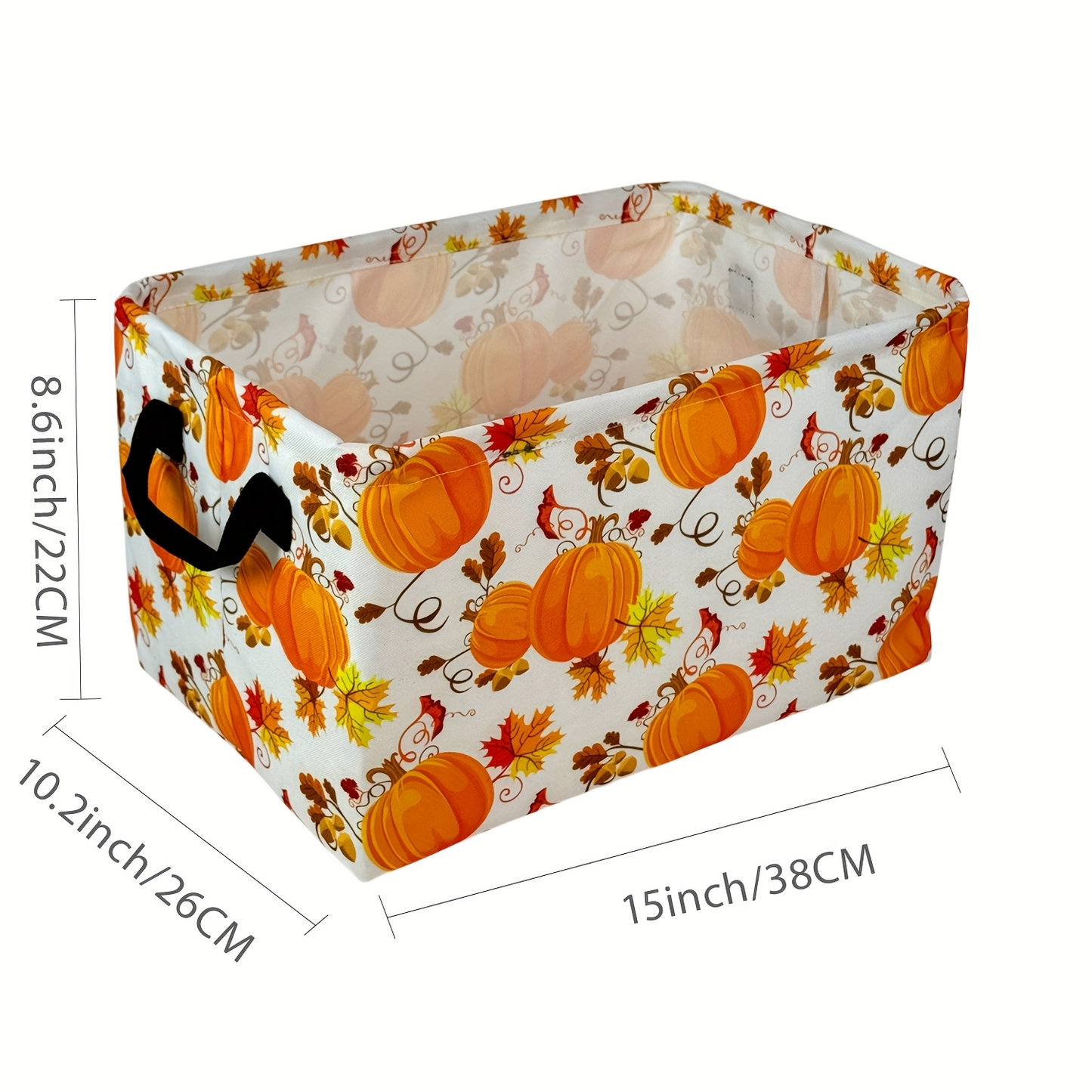 Collapsible Storage Basket with Handles Cute Cartoon Print Canvas Bin Box for Clothes Books Toys Shelves Laundry Bedroom Nursery Organizer Cube Gift Basket