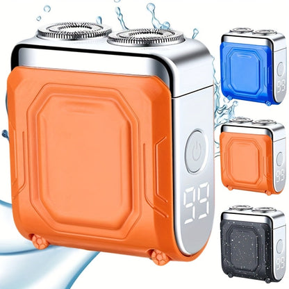 Electric Shaver Dual-Head Floating Magnetic Razor with Digital Battery Display, USB Charging and Three Colors