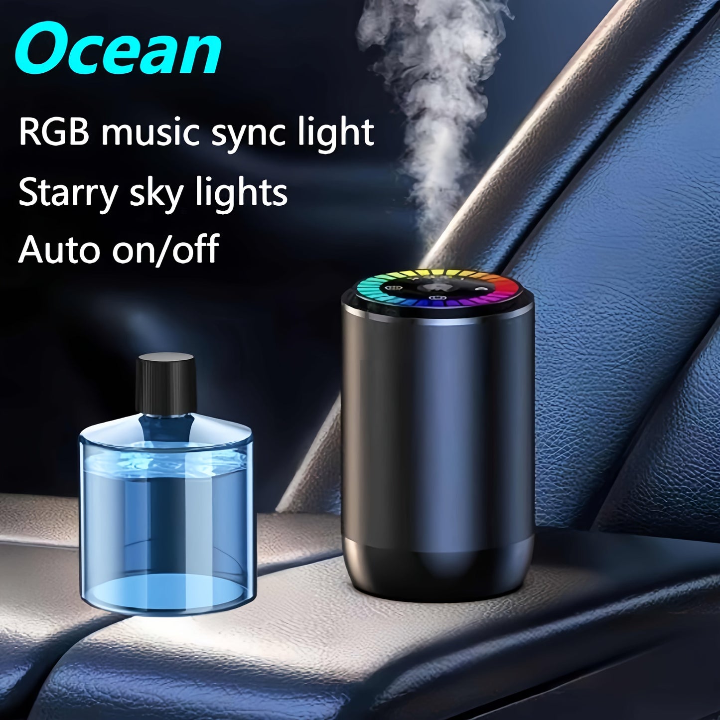 Car Air Freshener Starry-Light Rechargeable Diffuser with 11 One- and Three-Bottle Fragrance Bundle Options