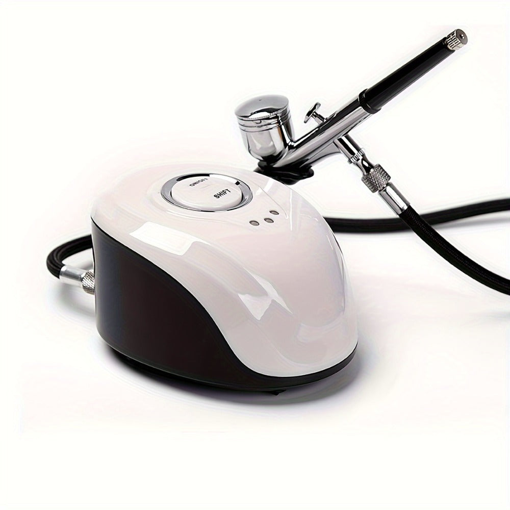 Mini Air Compressor and Airbrush Kit with White or Red 19B Model Options and 120 x 90 x 70 mm Pictured Base