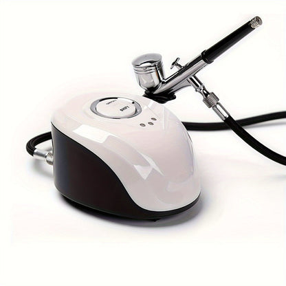 Mini Air Compressor and Airbrush Kit with White or Red 19B Model Options and 120 x 90 x 70 mm Pictured Base