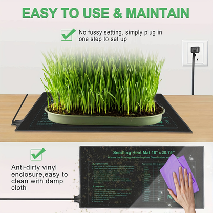 Seedling Heat Mat MET Certified Waterproof | Uniform Heating for Germination Indoor Gardening Greenhouse | Hydroponic Seed Starting Warming Pad M & L Size