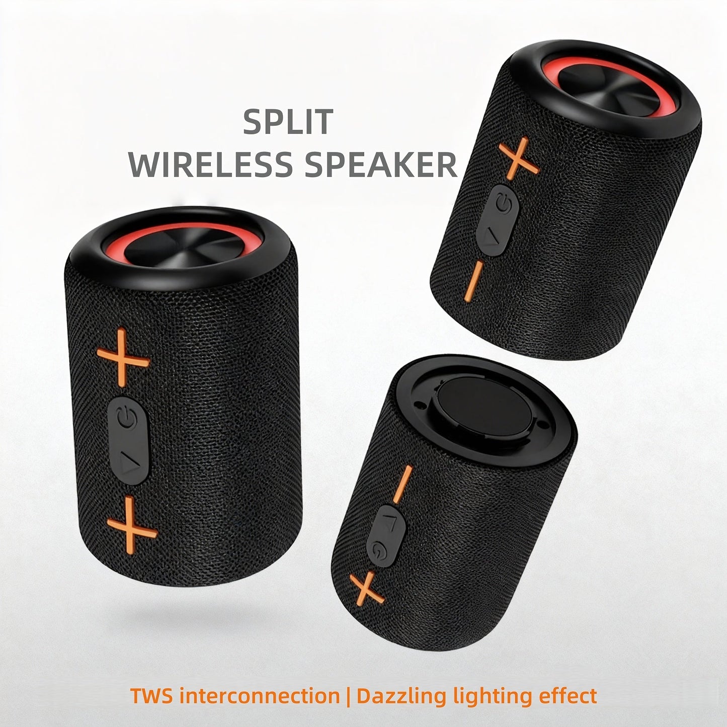Portable Bluetooth Speaker S10 with RGB Breathing Lights, Dual-Channel Pairing and Battery or USB Power
