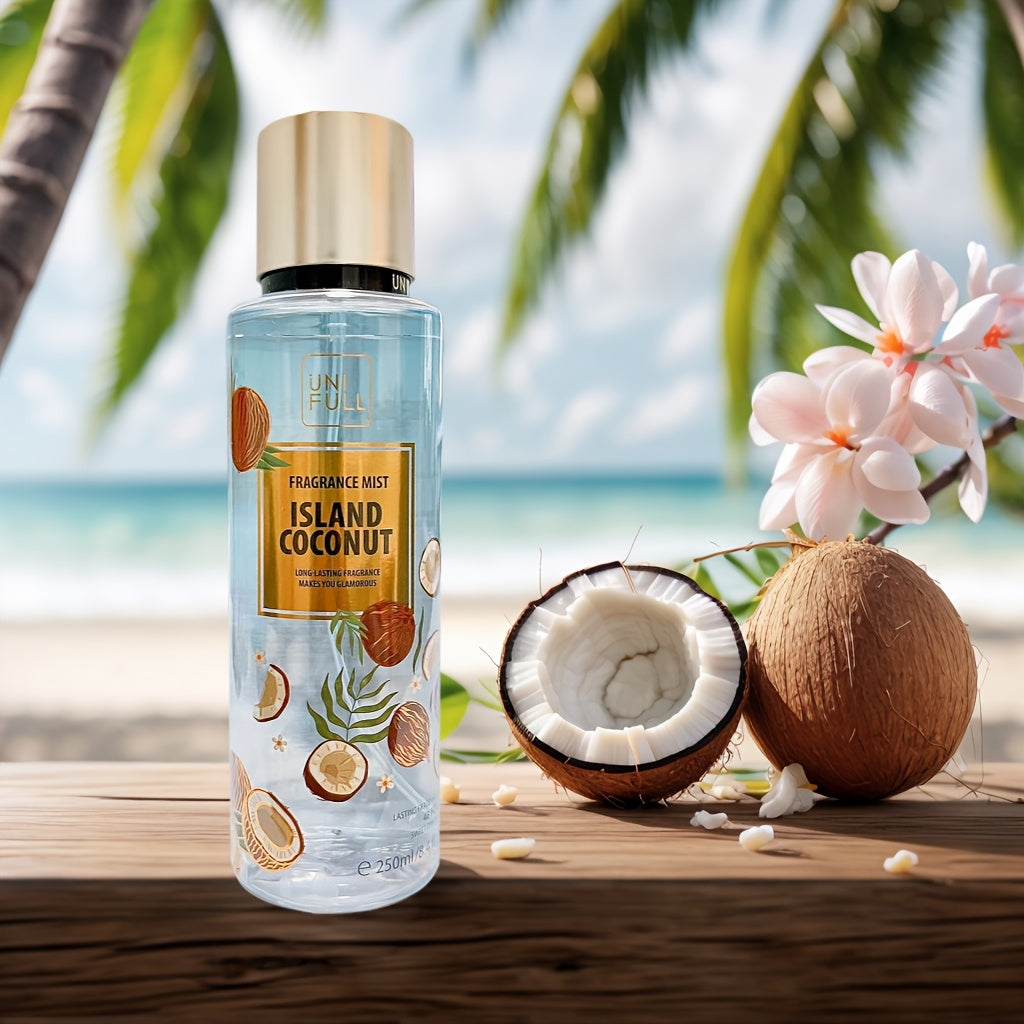 UNIFULL Fragrance Body Mist, 250ml Spray Bottle with Gold-Tone Cap in Twelve Floral and Fruit Scents