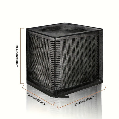 Outdoor Air Conditioner Cover with Mesh Vent and Adjustable Straps in Three Sizes for Central AC Units