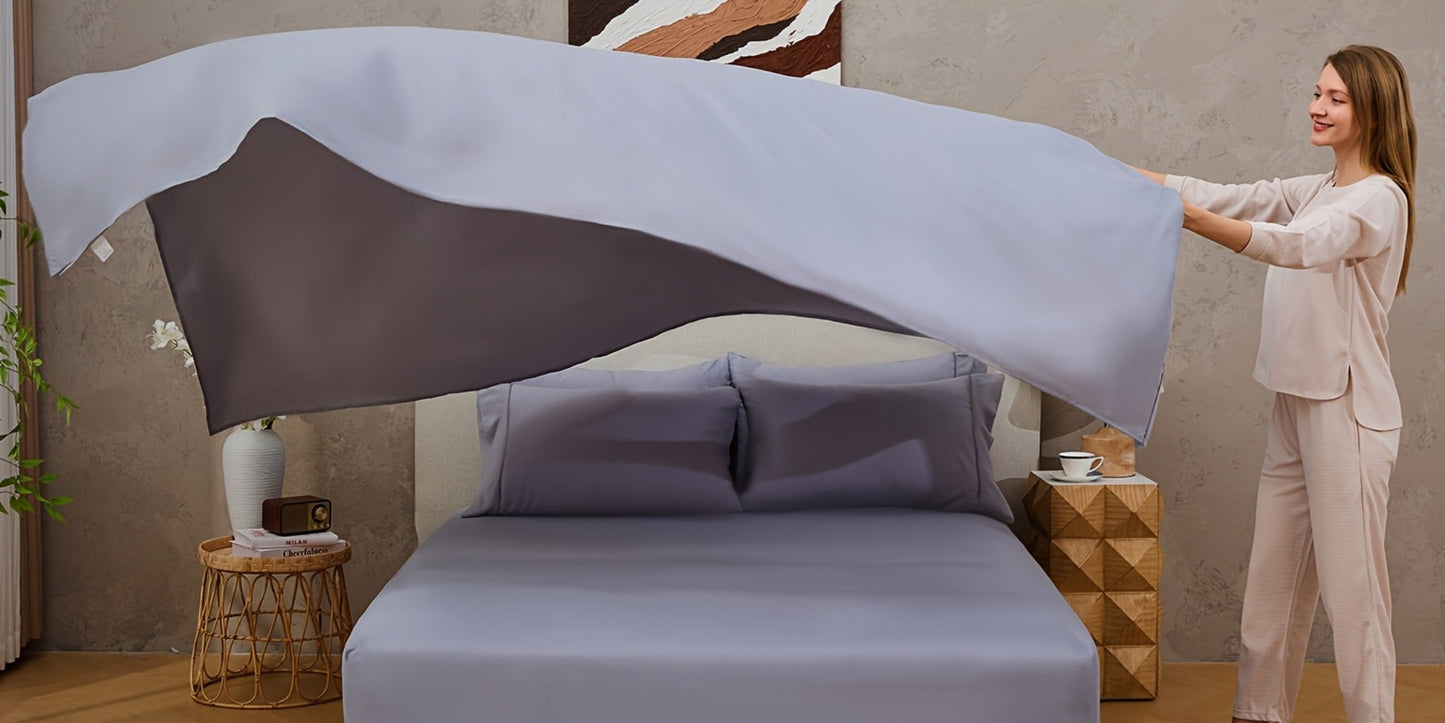 Bed Sheet Set Soft Breathable Cooling Microfiber Fitted & Flat Sheets with Deep Pockets – Wrinkle Free Hotel Luxury Bedding in Multiple Colors & Sizes