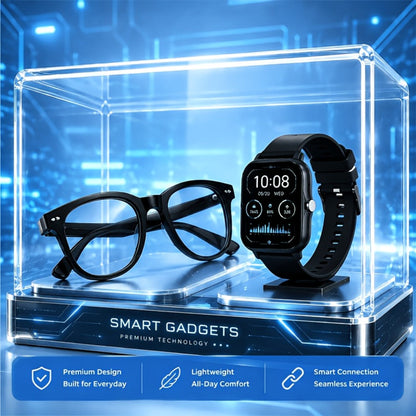 AI Smart Glasses & Smartwatch Bundle, Multilingual Real-Time Translation, Touch Control, Full Touch Screen Watch, High-End Fashion Smart Wearable Tech Combo – Gift for Tech Lovers & Travelers