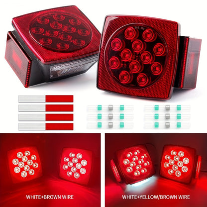 Trailer LED Light Kit 12V – Stop Turn Tail Brake License Plate & Side Marker Lights with Connectors for Trailers Under 80" – Boat Truck Camper RV Utility Trailer