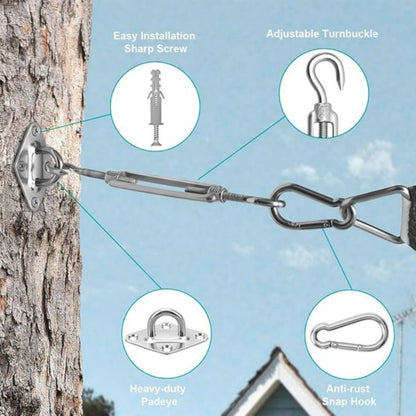 44-Piece Metal Shade Sail Hardware Kit with Weather-Resistant Finish for Patio detail image