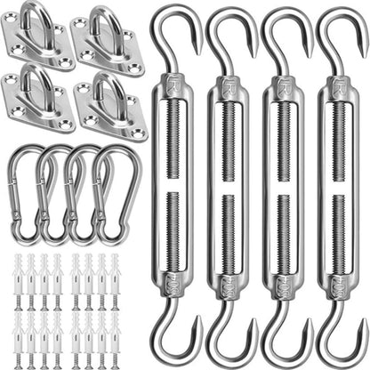 44-Piece Metal Shade Sail Hardware Kit with Weather-Resistant Finish for Patio detail image - detail view 8