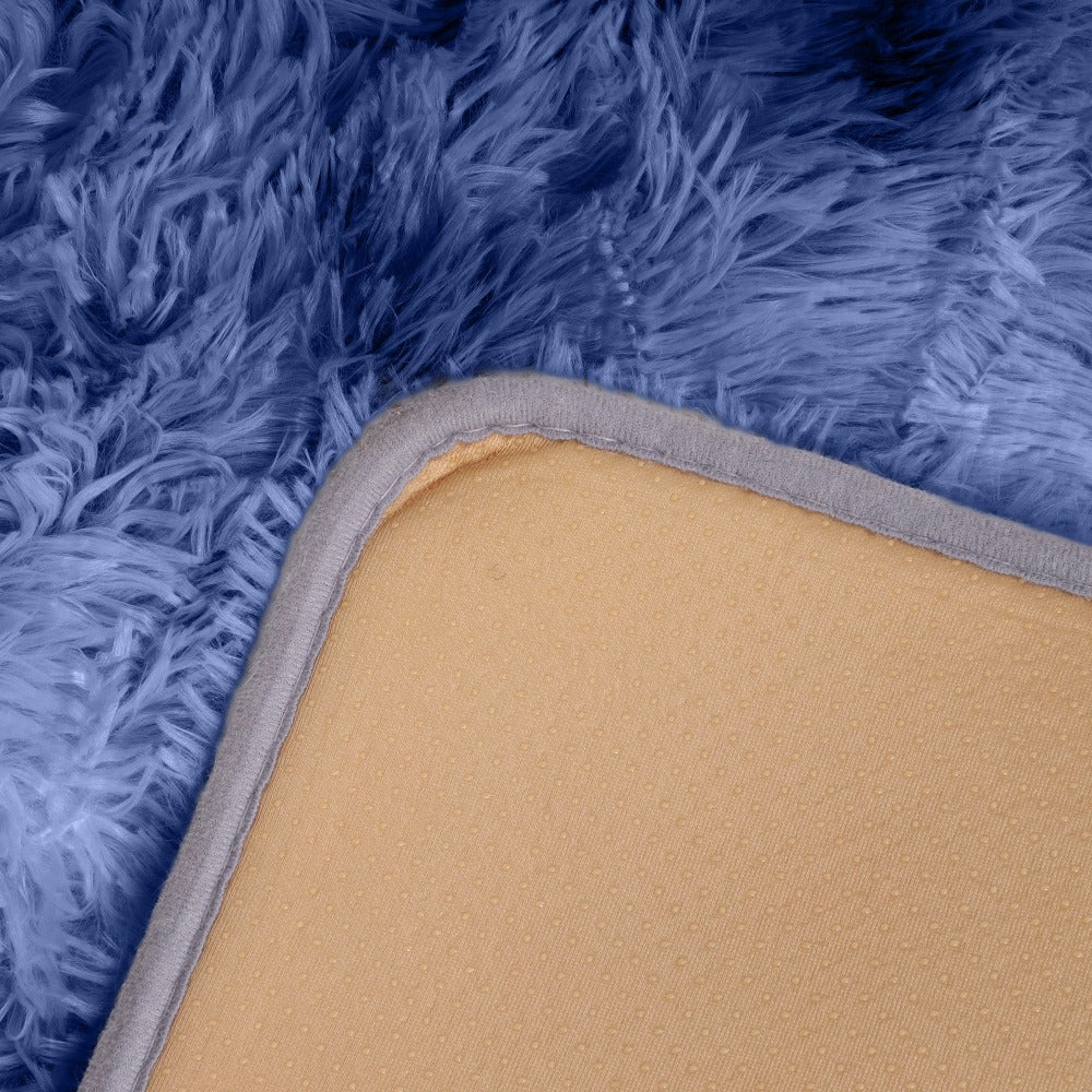 Area Rug, 4x6 Foot Shaggy Faux-Fur Indoor Carpet in Five Solid Colors with Machine-Wash Care