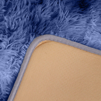 Area Rug, 4x6 Foot Shaggy Faux-Fur Indoor Carpet in Five Solid Colors with Machine-Wash Care