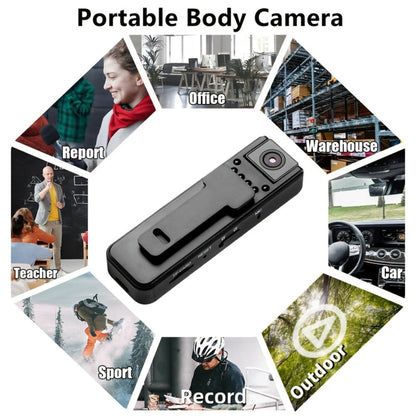 HD Night Vision Body Camera Portable Clip-On Wearable Sports Action Cam with Wide Angle Lens for Outdoor Security Hiking Cycling Law Enforcement
