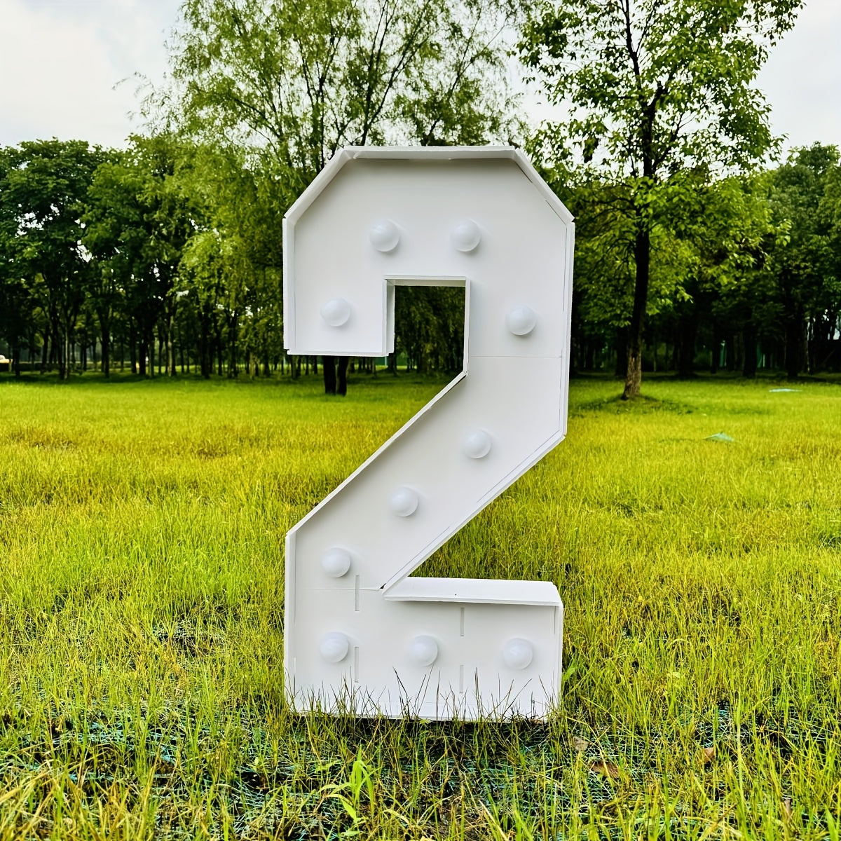 Party Decorations Three-Foot Freestanding Number Sign with Warm White LED Lights and Digits 0–9