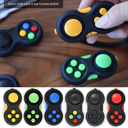 Three-Pack Handheld Fidget Controller Toys with Buttons, Roller and Five Multicolor Checkout Sets