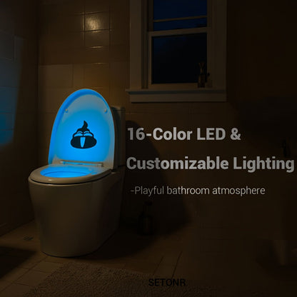 Two-Piece Clip-On Toilet Bowl LED Night Light Set with Motion Sensor and Three Brightness Levels