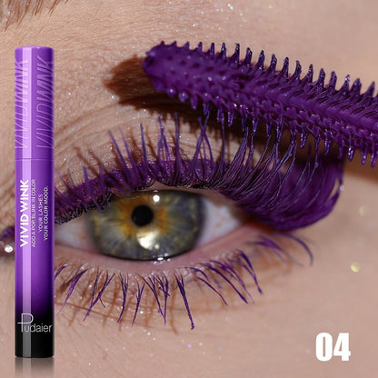 5-Shade Waterproof Colored Mascara for Women — Smudge-Proof Clump-Free Long-Lasting Vivid Formula, Bold Eye Makeup for Stage Cosplay Festival Everyday Wear, Blue Green Pink Purple Black