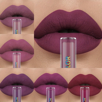 Matte Liquid Lipstick Set 6pcs Lip Glaze Long-Lasting Non-Sticky Non-Drying Colorfast Velvet Finish with Natural Scent Defines Lip Contour All-Day Wear Everyday Makeup Gift Set for Women