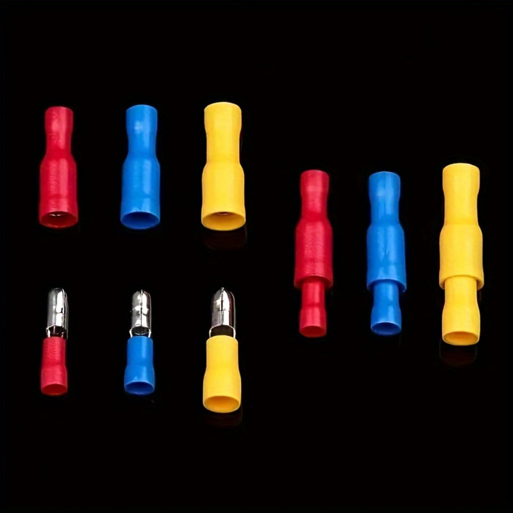 480PCS Wire Terminals Kit, Insulated Crimp Connectors Set with Butt, Ring, Spade & Fork Terminals for Automotive