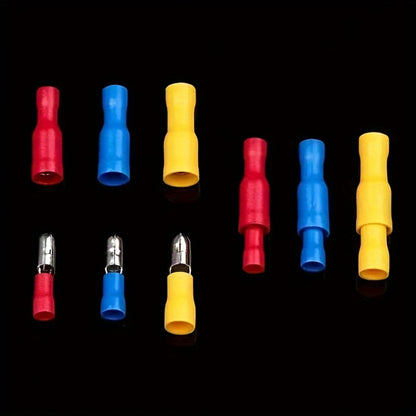 480PCS Wire Terminals Kit, Insulated Crimp Connectors Set with Butt, Ring, Spade & Fork Terminals for Automotive