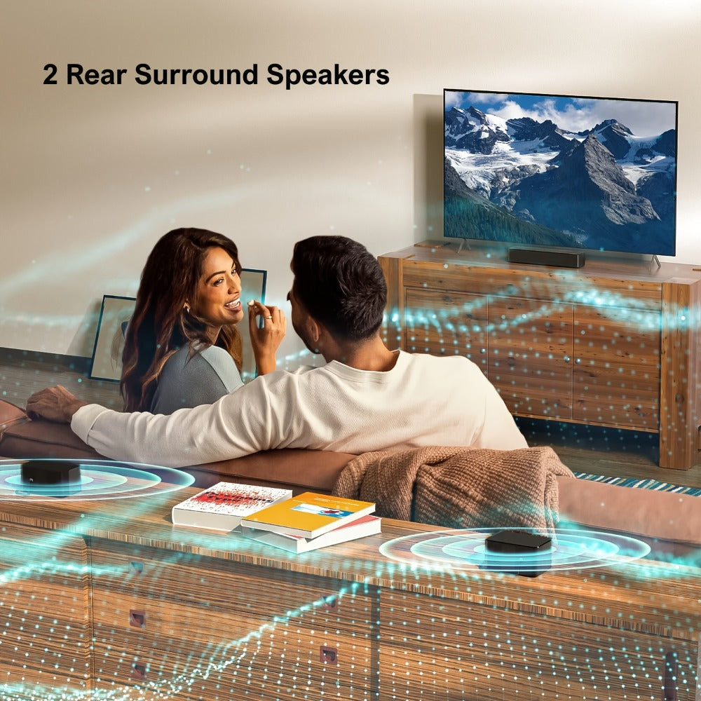 ULTIMEA Poseidon M3T 5.1 Surround Sound Bar with Wireless Subwoofer & Rear Speakers | 350W Home Theater Soundbar, HD eARC, BT 5.3, Adjustable Bass, 3 EQ Modes