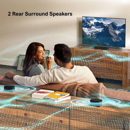 ULTIMEA Poseidon M3T 5.1 Surround Sound Bar with Wireless Subwoofer & Rear Speakers | 350W Home Theater Soundbar, HD eARC, BT 5.3, Adjustable Bass, 3 EQ Modes