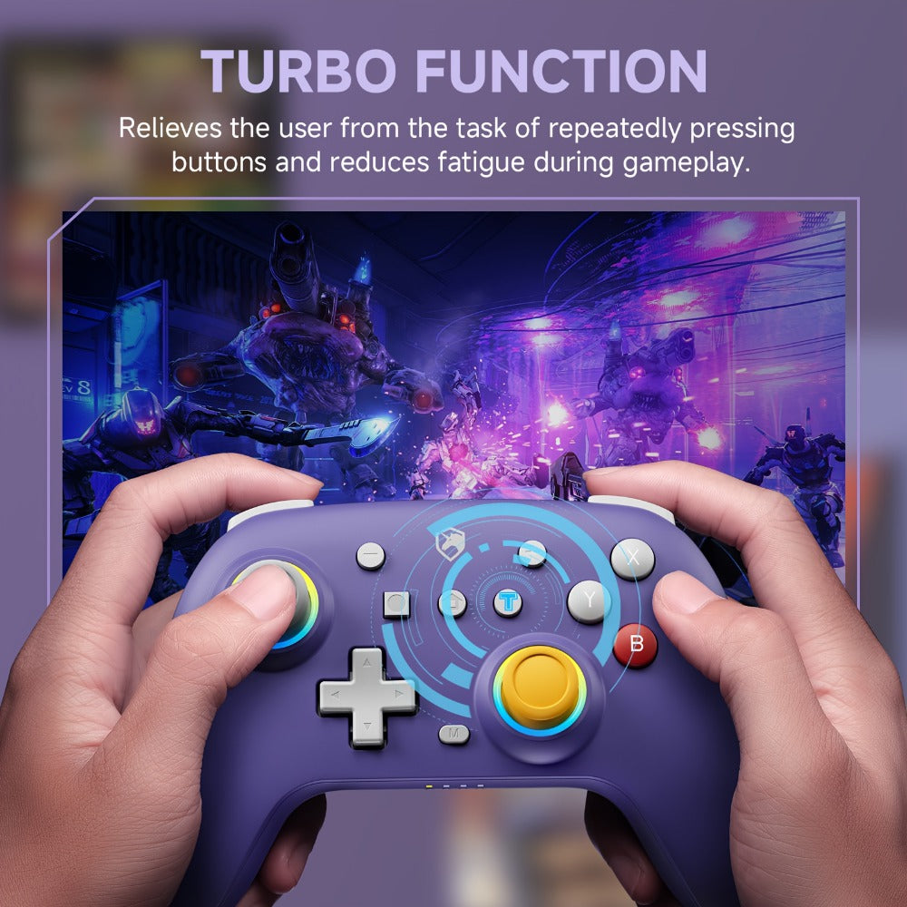 Hall Effect Wireless Controller for Nintendo Switch OLED Switch Lite - No Drift Joystick Turbo 6-Axis Gyro Programmable Works with PC Phone