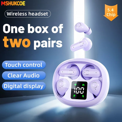 Wireless Earbuds MSHUKCOE 2-in-1 Mini Sleep Style with Noise Reduction and 6D HiFi Sound in Three Colors