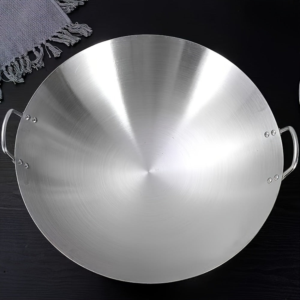 Stainless Steel Wok & Frying Pan – Non-Stick Cooking Surface, Ergonomic Handle, Compatible with Gas, Induction & Electric Stovetops, Extra Thick & Deep, Easy to Clean