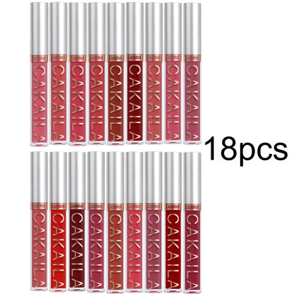 18-Piece Matte Lipstick Set for Women — Long-Wearing Smudge-Proof Moisturizing Liquid Formula, Smooth Creamy Velvety Finish, All-Day Comfortable Wear, Multi-Shade Lip Color Collection Gift