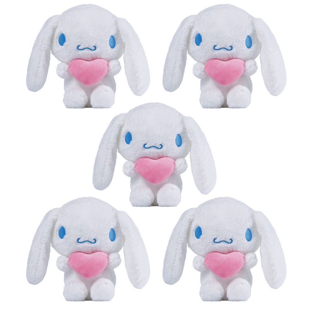 Plush Toy Heart-Holding Character Set with Five Pieces and Four Style Choices for Character Display, Room Decor and Gift Presentation