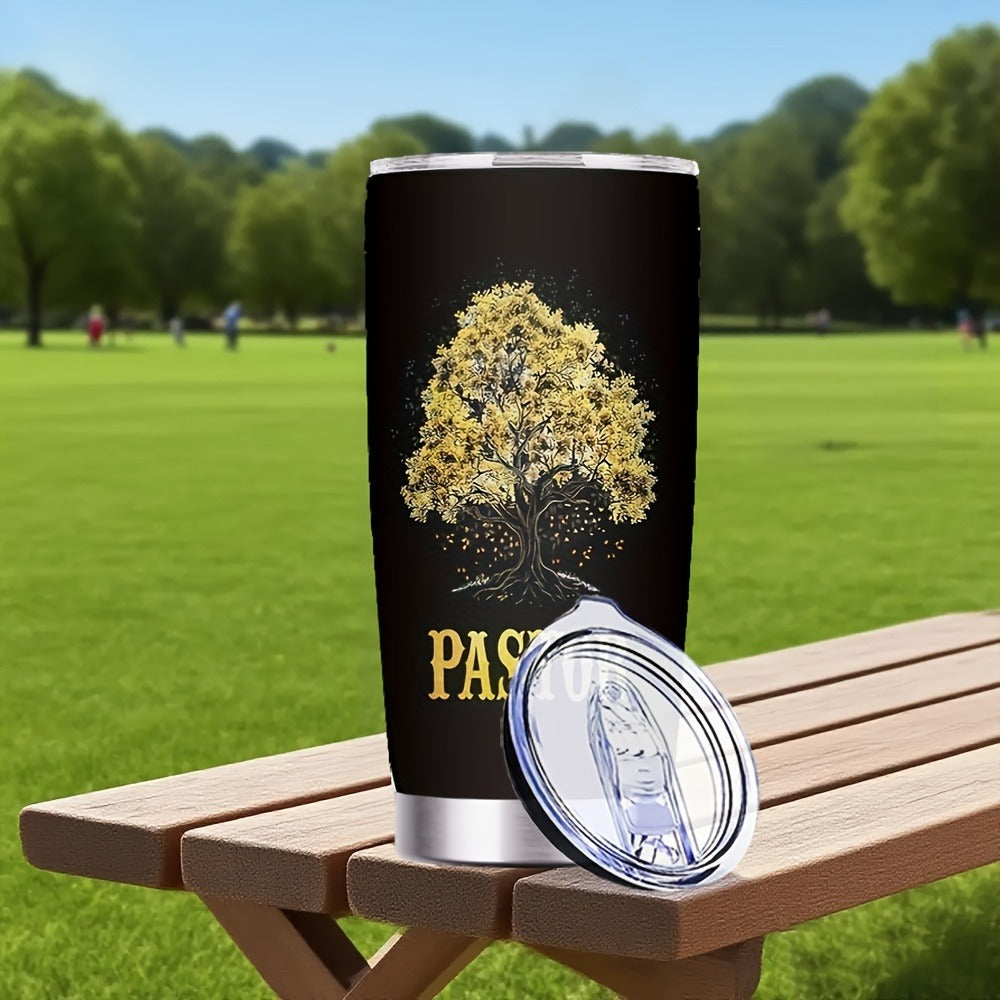 Insulated Tumbler 20oz with Lid & Straw – Tree of Life Stainless Steel Travel Coffee Mug for Hot & Cold Drinks, Camping Cup, Holiday Gift