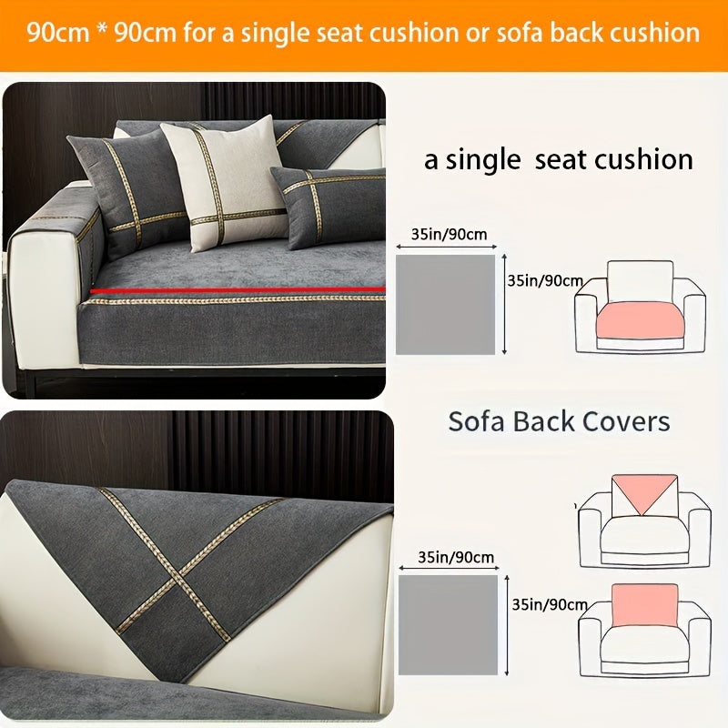 Sofa Cover 350 GSM Chenille Knit Panels for Single Seat, Armrest and 2, 3 or 4-Seater Sofa Sections