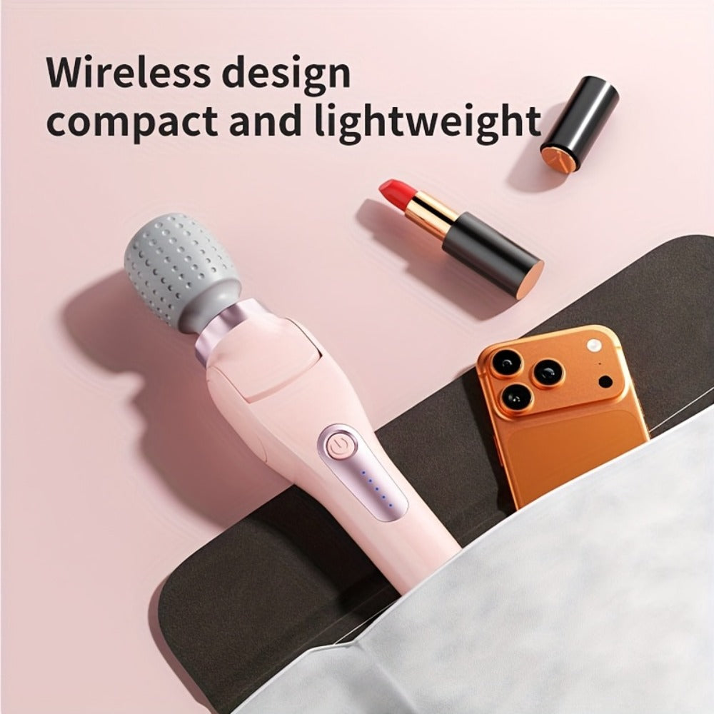 Electric Handheld Massager 180° Foldable Massage Stick | 5-Speed Vibration USB Rechargeable Rotating Head | Full Body Relief Neck Back Shoulder Leg Waist | Portable Cordless Massager Gift for Women Men