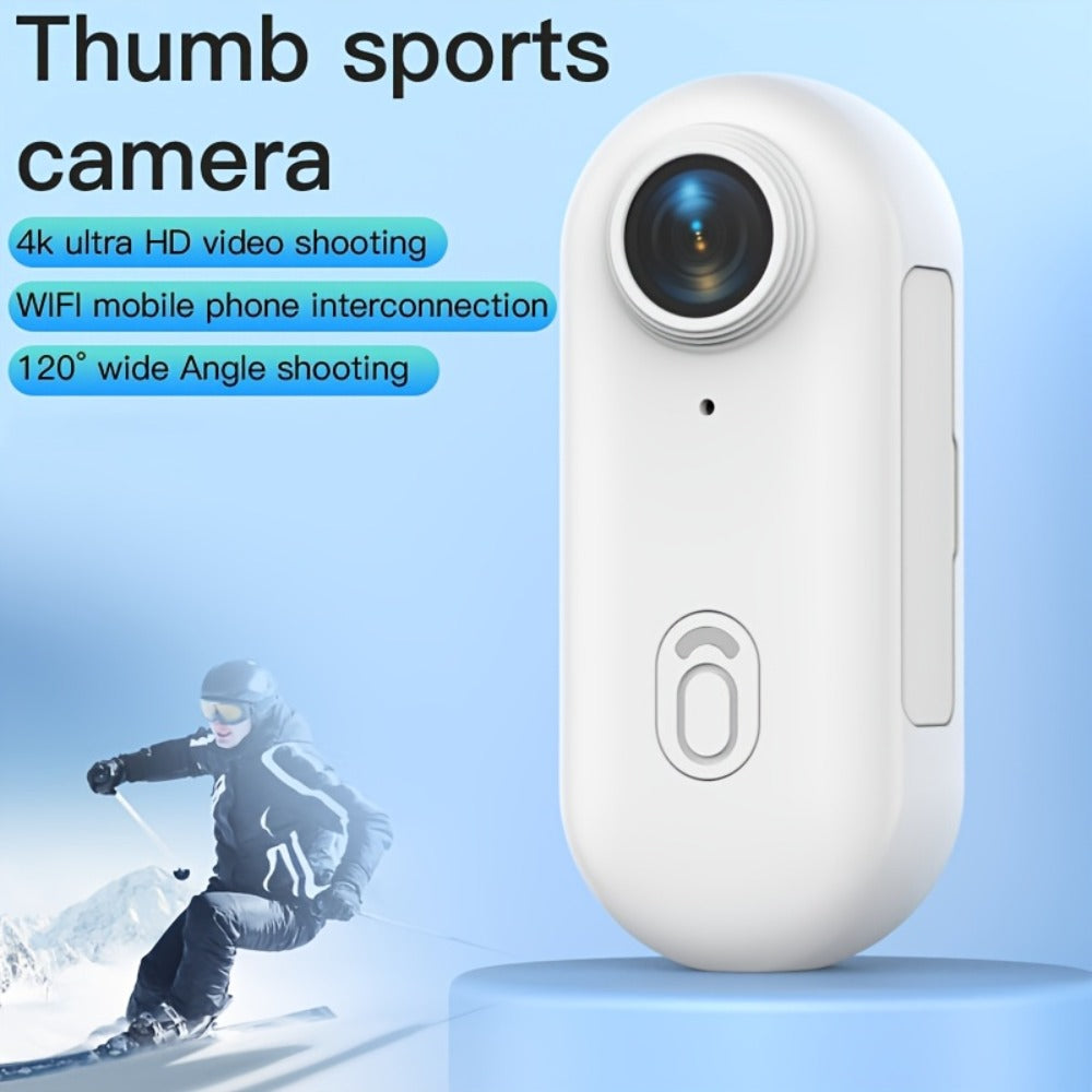 Mini Action Camera Thumb Size Wide Angle Lens 800mAh Battery with Memory Card Wearable Pocket Camera for Sports FPV Pet Monitoring Video Recording Portable Ultra-Clear