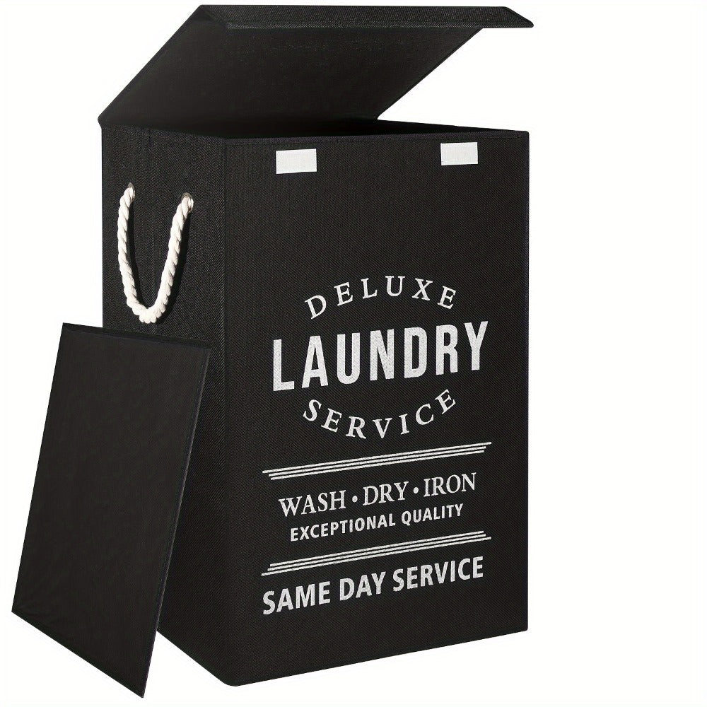 Laundry Hamper Collection in Black or Gray Lidded Styles and One- or Three-Pack Foldable Basket Options