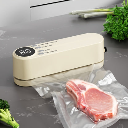 Vacuum Food Sealer Machine USB Rechargeable – Portable One-Touch Automatic Food Vacuum Sealer with Inflation Mode & Digital Display for Kitchen Freshness, Camping, Office & Home Use