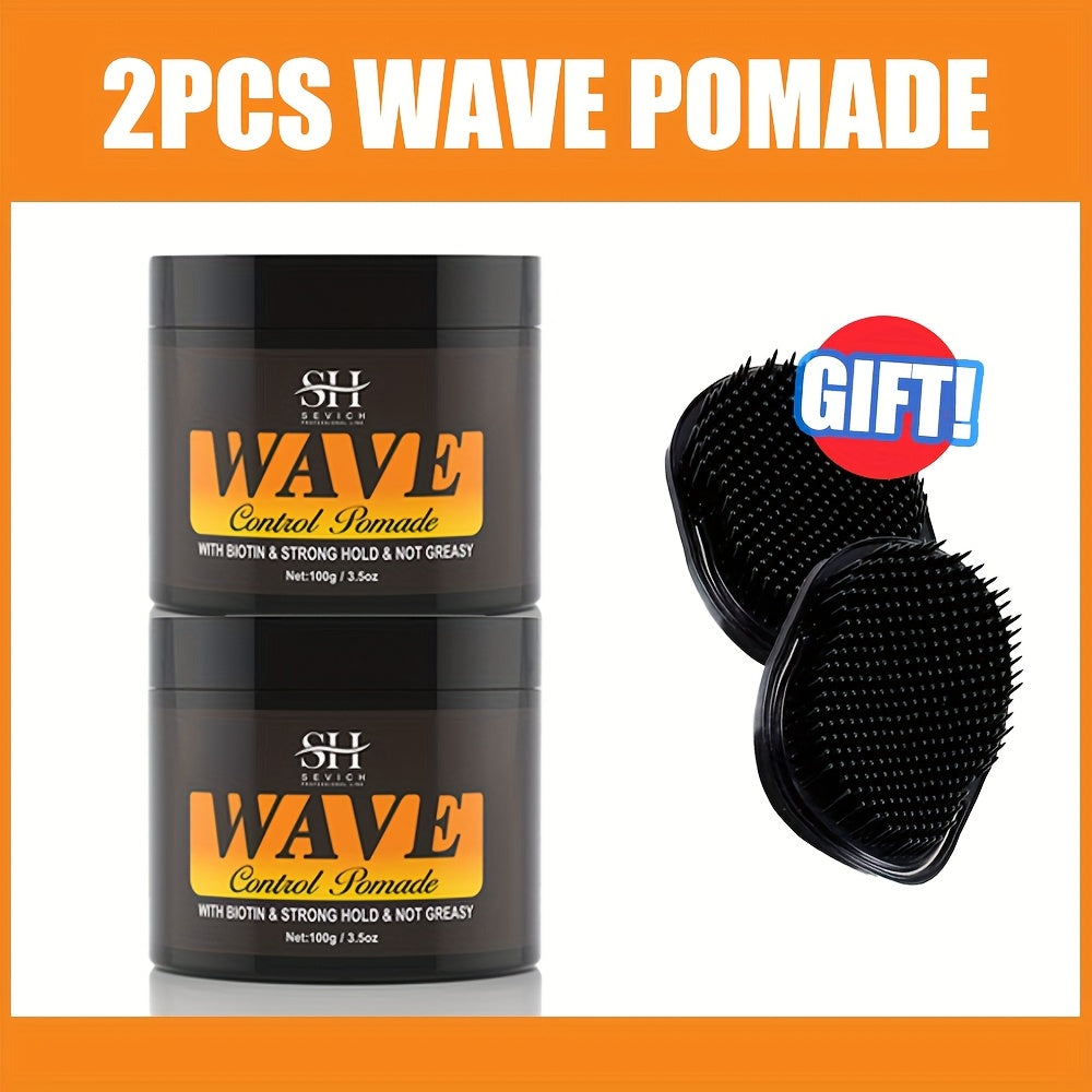 360 Wave Pomade with Jojoba Oil for Dreads, Locks, Twists and Curly Hair in Three Styling Options