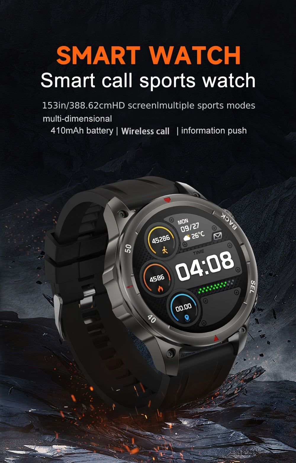 GPS NFC Smartwatch for Men – AI Voice Calling, 360×360 HD Screen, Built-in Compass, Motion Trajectory, Heart Rate Sleep Fitness Tracker – Outdoor Sports Watch Black Silver Steel