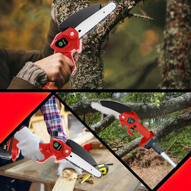 Cordless 3-in-1 Pole Saw, Chainsaw and Blower Kits with 5.8-Foot Pole Label plus Blue Saw Option