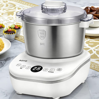 Electric Dough Maker with Ferment Function - 7Qt 250W Dough Kneading Machine, 304 Stainless Steel Bowl, Constant Temperature Fermentation, Microcomputer Timer, for Bread Pizza Pasta Roti Dumplings
