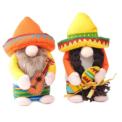 Gnome Plush Doll Shelf Sitter 2pcs – Swedish Tomte Elf Figurines for Coffee Bar, Farmhouse Kitchen & Home Decor – Cute Dangle Leg Gnomes Gift for Coffee Lovers
