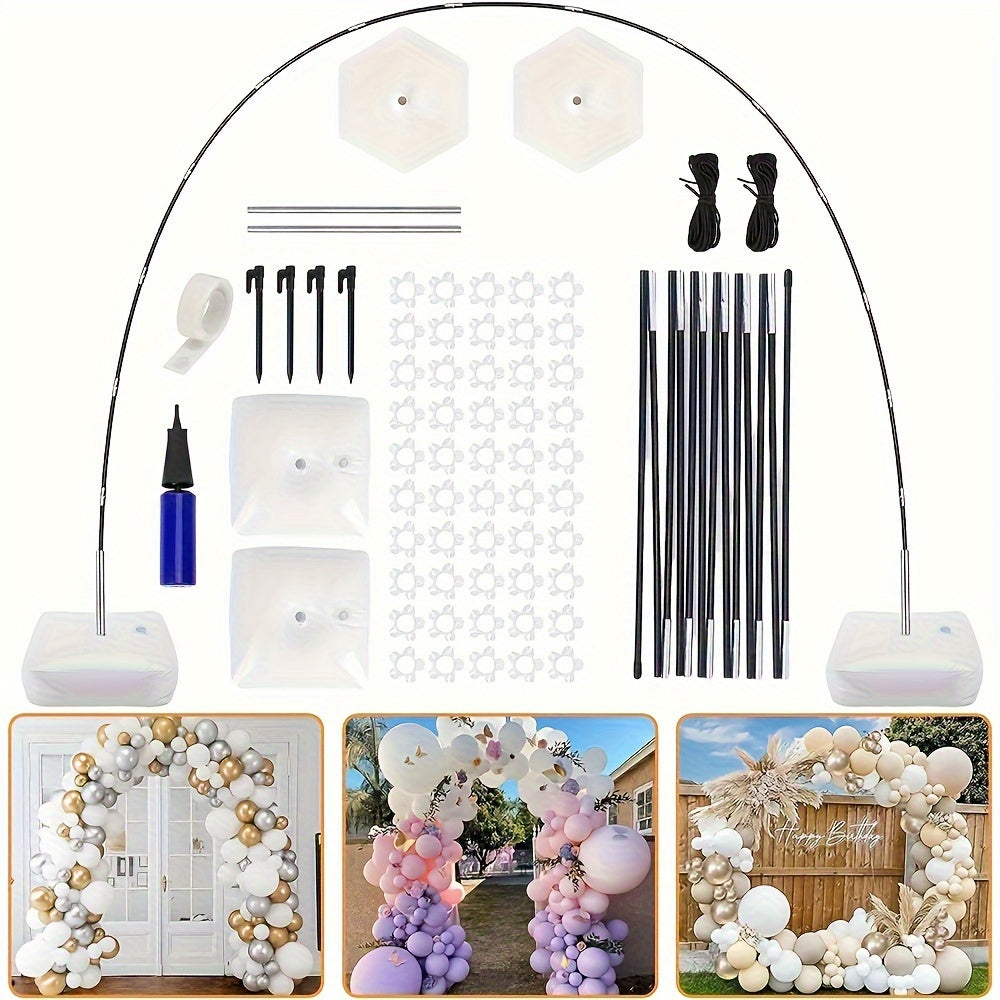 Balloon Arch Kit with Base Stand – Adjustable Floor Arch Stand, Water Fillable Base, Pump & Clips Included, 108x96in for Birthday Wedding Graduation Halloween Christmas Party Decorations