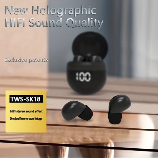 True Wireless Earbuds Ultra-Small In-Ear Design with No-Flash Charging Case and Khaki Finish