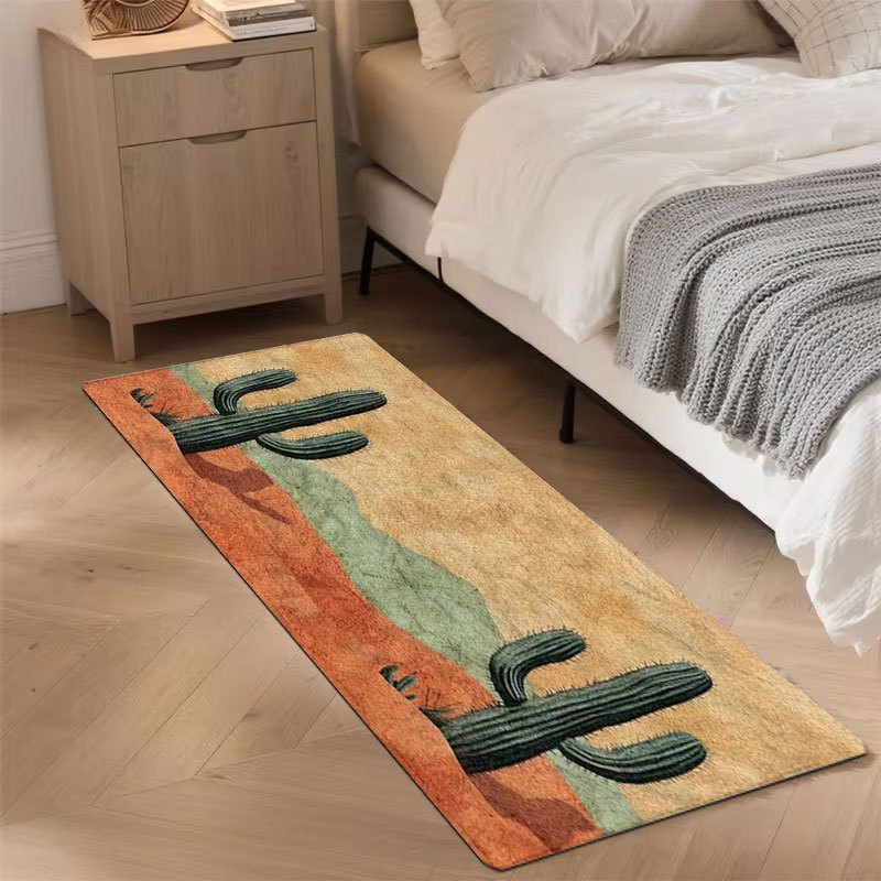 Desert Cactus Print Rectangular Doormat in 40 x 60, 50 x 80 or 45 x 120cm Size Options Pictured