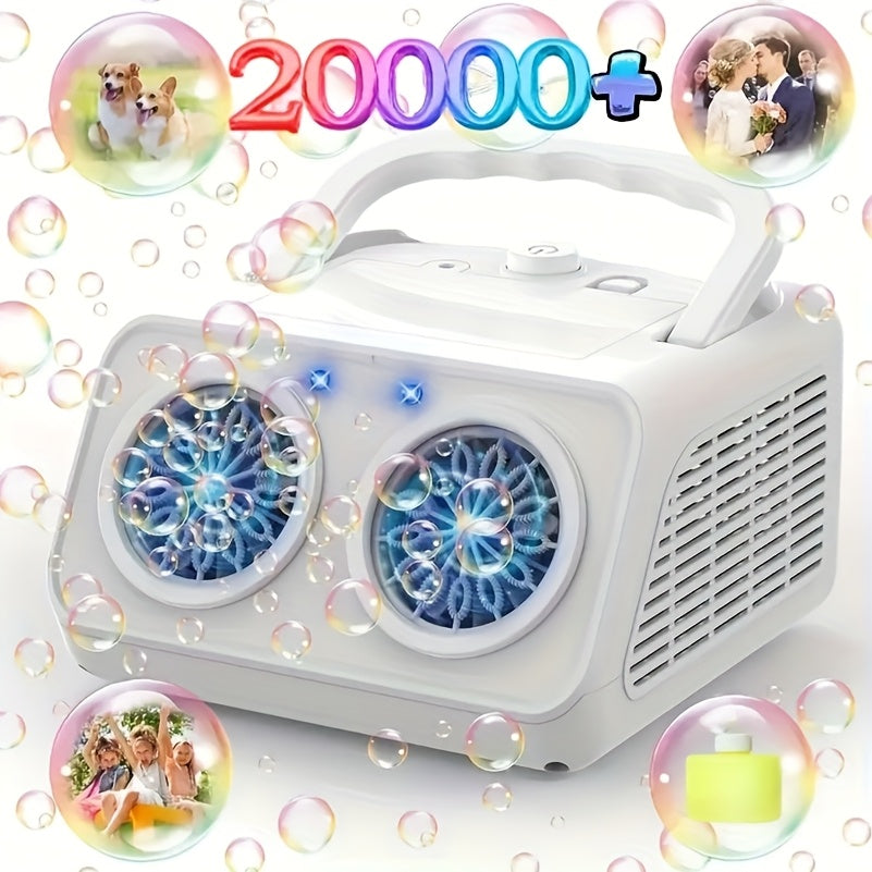 Dual-Wheel Electric Bubble Machine with Black, White, Black Classic or White Classic Color Options